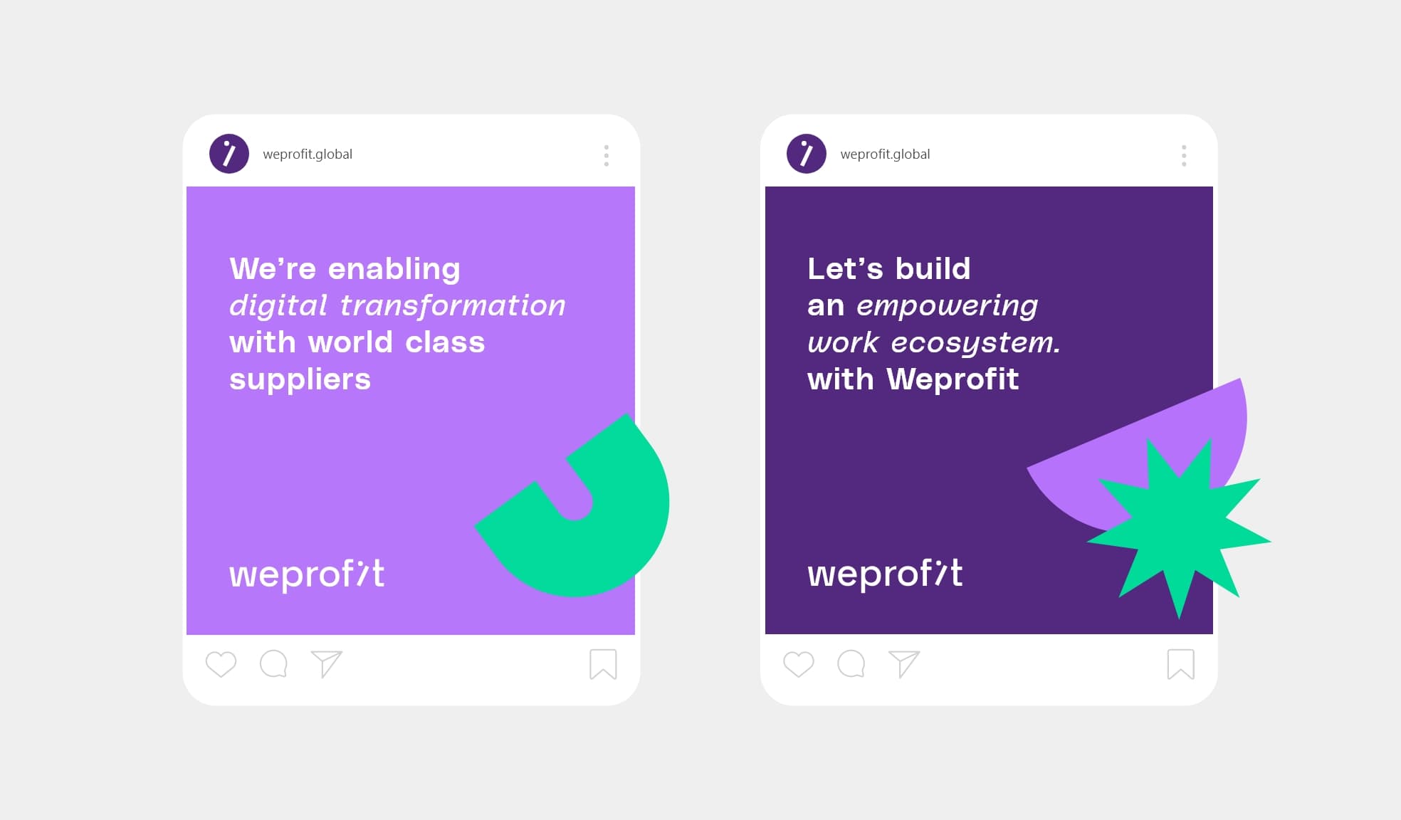 Concept portfolio WeProfit social media instagram