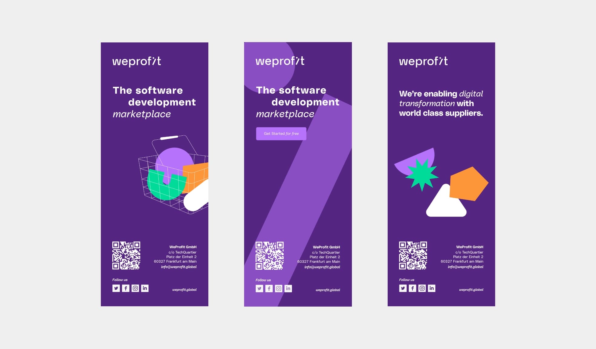 Concept portfolio WeProfit rollup banners